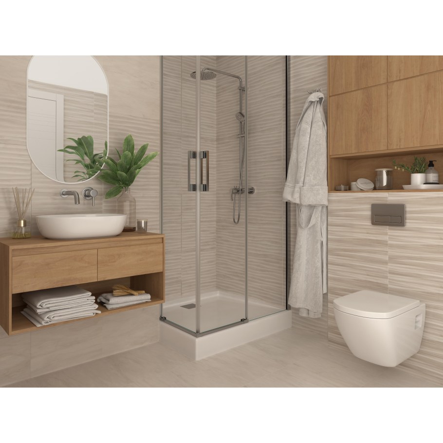 Настенная плитка Unitile пазолини рельефная 25х40 см цвет бежевый