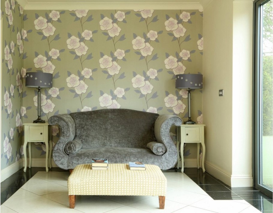 Расцветки обоев для зала