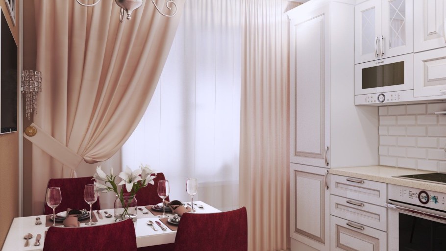 Стильные шторы на кухню