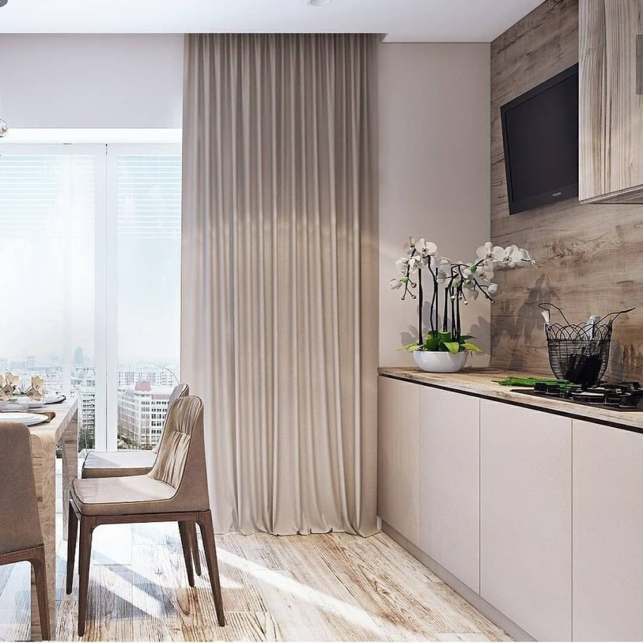 Шторы на кухню в современном