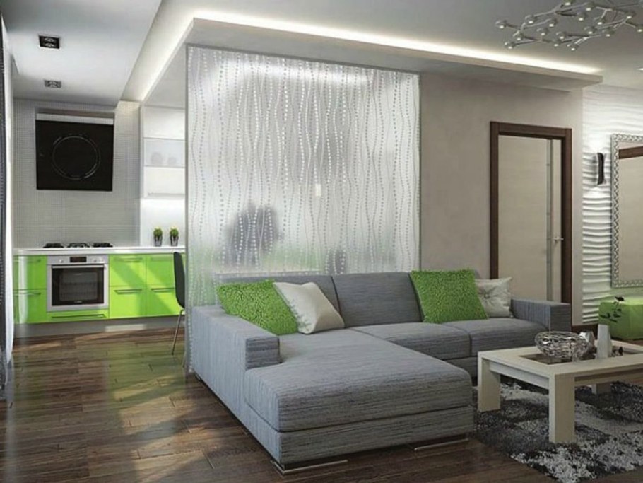 Стеклянные перегородки для зонирования пространства в комнате