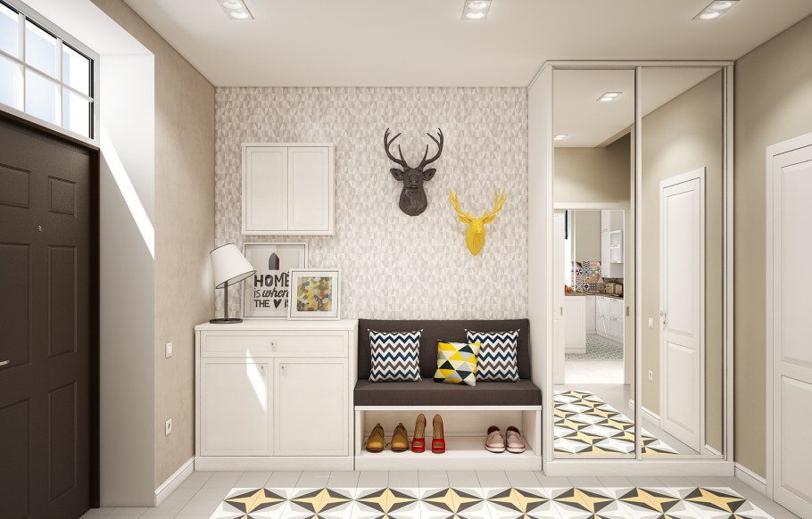 Прихожая в стиле Сканди