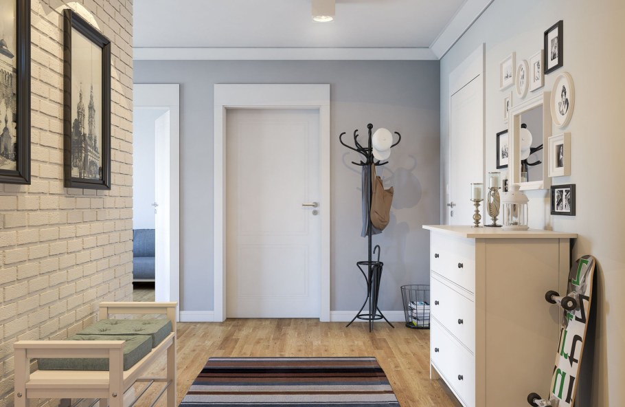 Узкая прихожая в скандинавском стиле