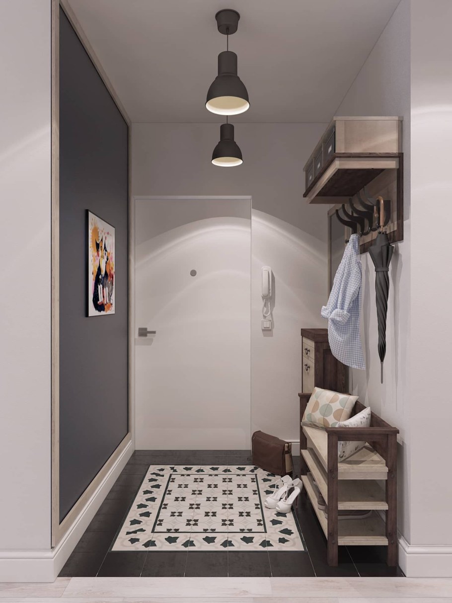 Маленькая прихожая в стиле Сканди