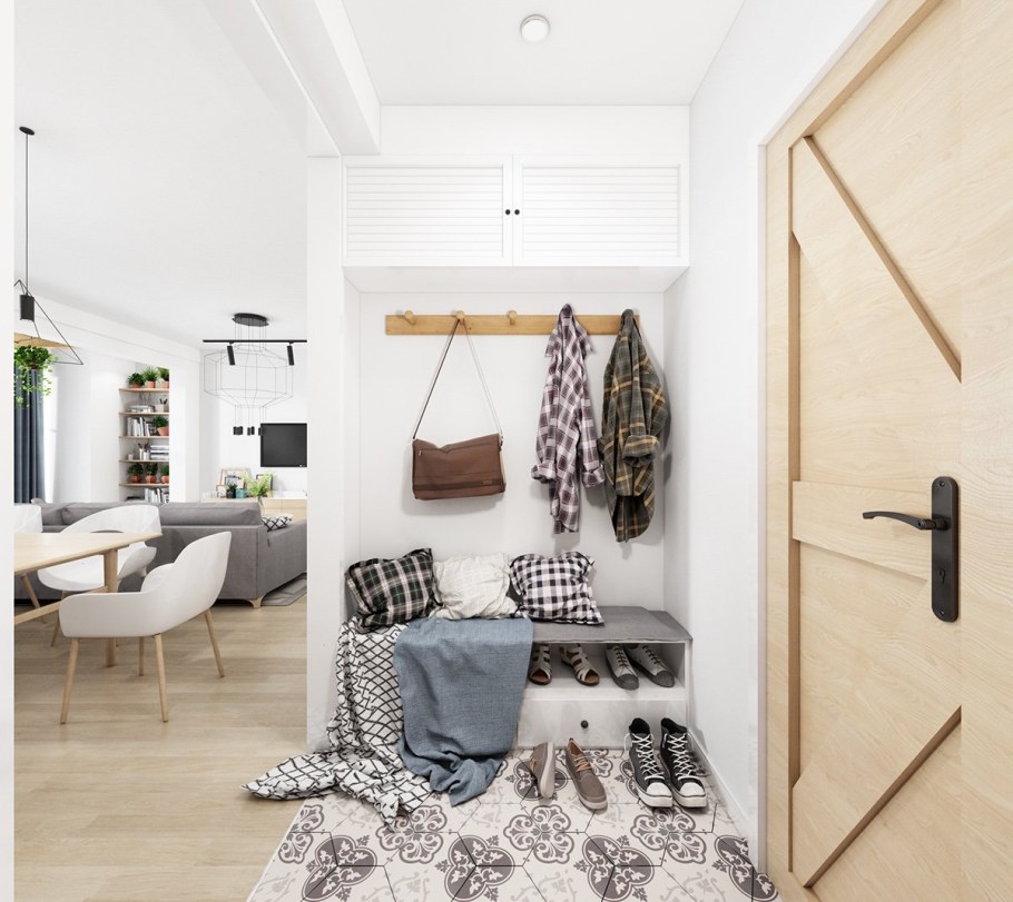 Интерьеры квартир в стиле Сканди прихожая