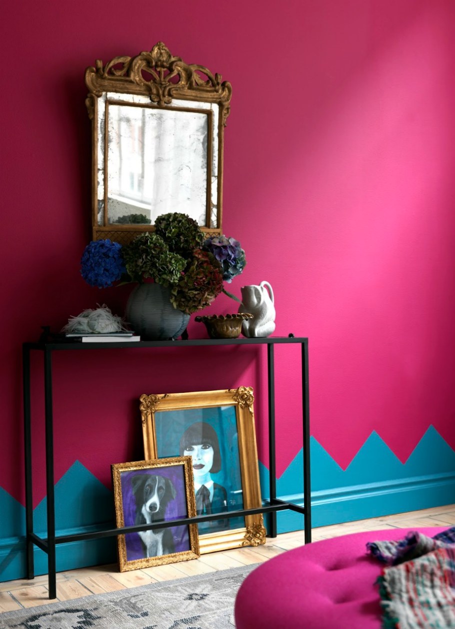 Синий и розовый в интерьере