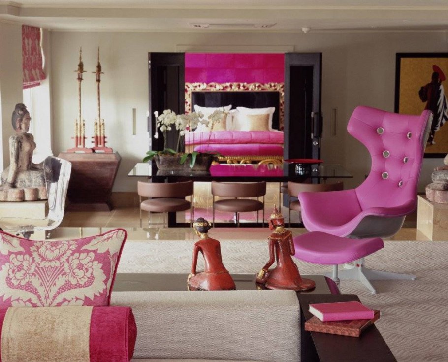 Сочетание цвета фуксии в интерьере