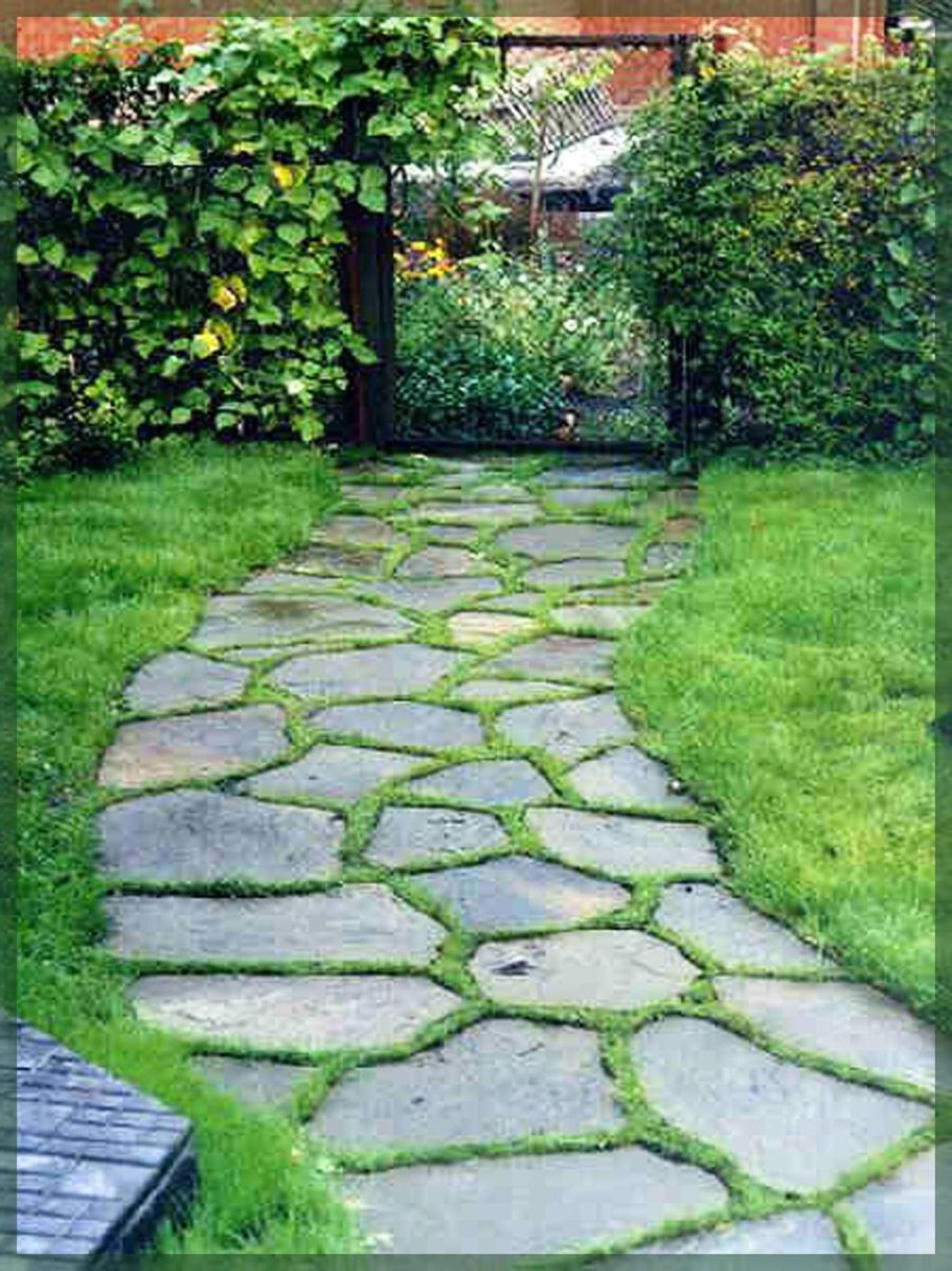 Мощение плитняком садовых дорожек