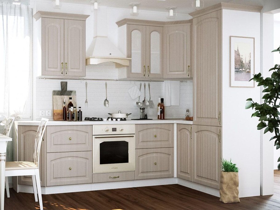 Кухня Верона ясень золото угловая