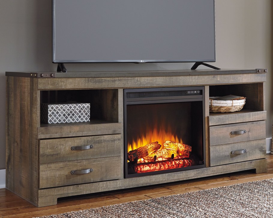 Камин встроенный в тумбу