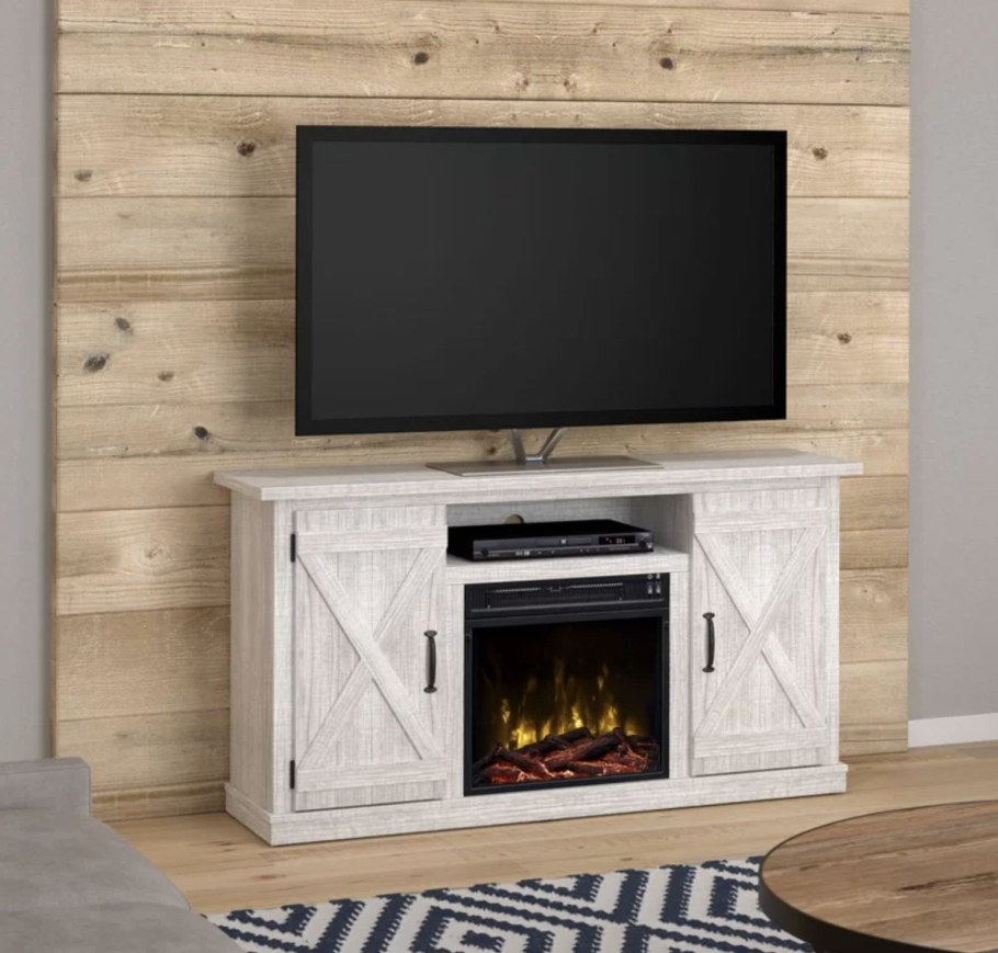 Тумба под телевизор с камином