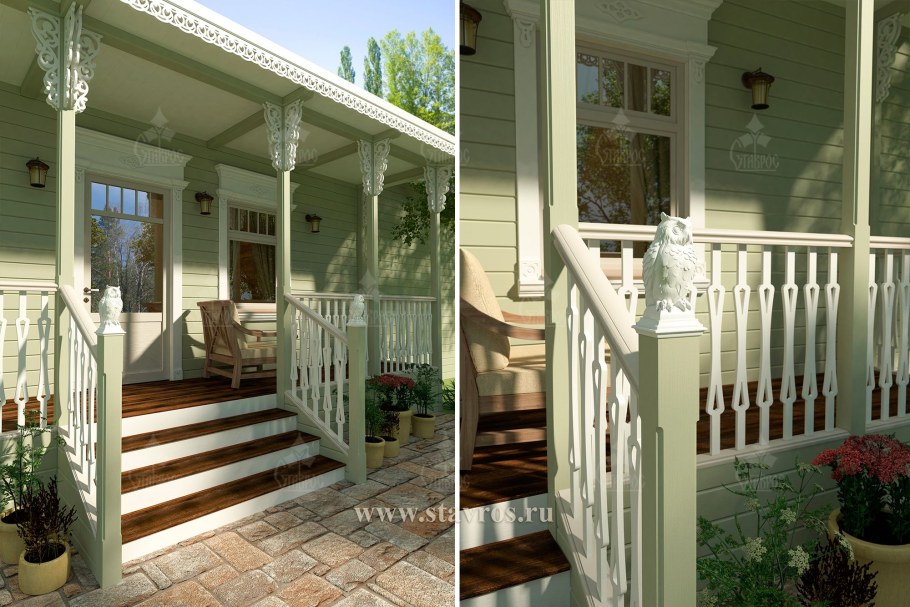 Веранда с балясинами