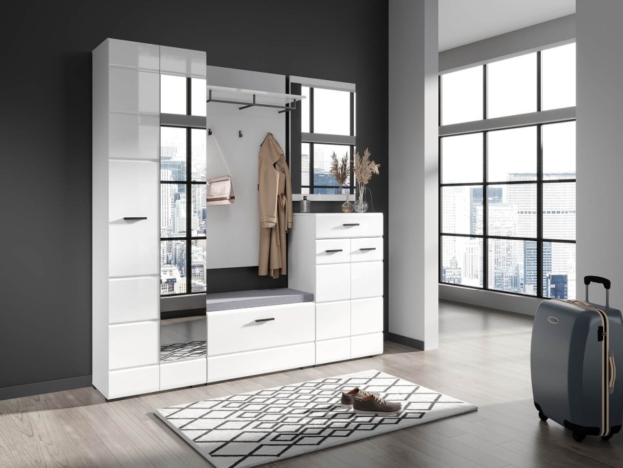 Тумба Империал Йорк 2д1ящ белый жемчуг/белый глянец