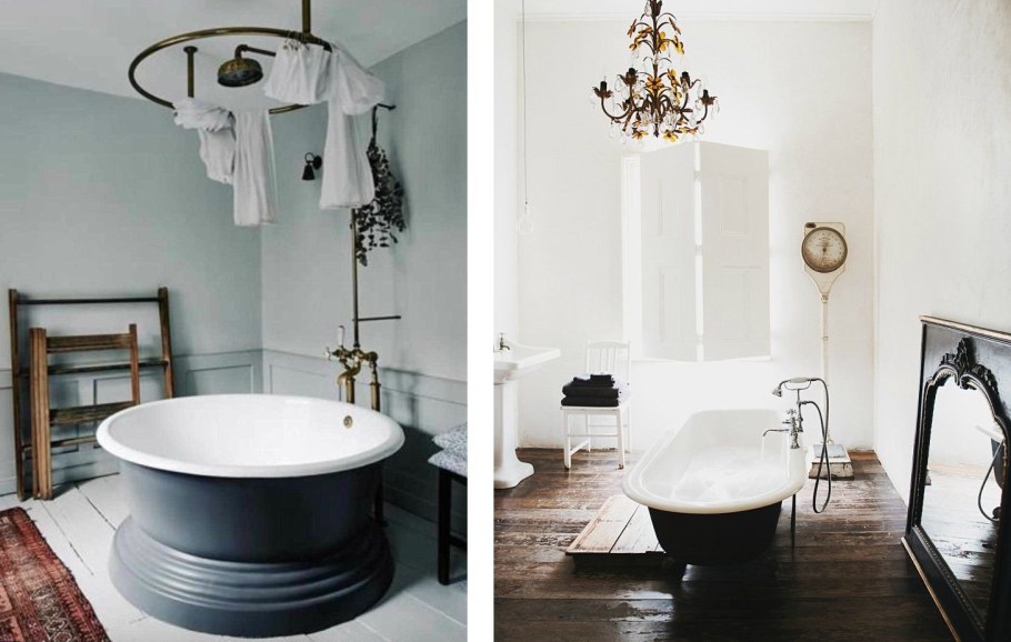 Сидячая ванна в интерьере