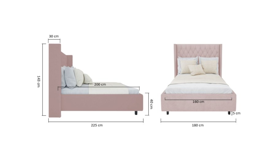 Габариты кровати двуспальной 180 на 200
