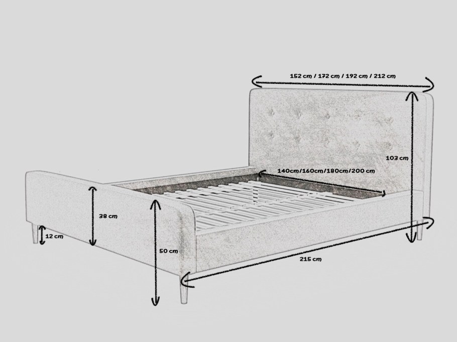 Чертеж каркаса кровати 160х200