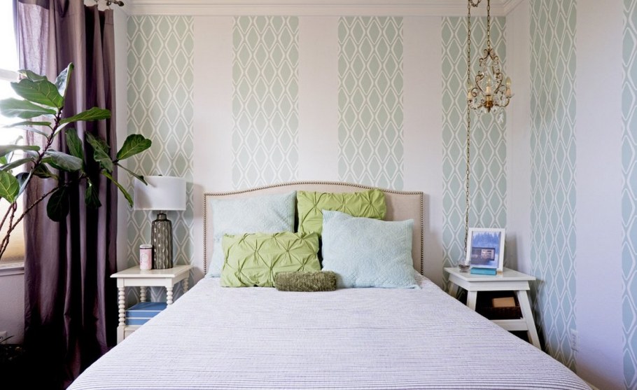 Обои для спальни комбинированные