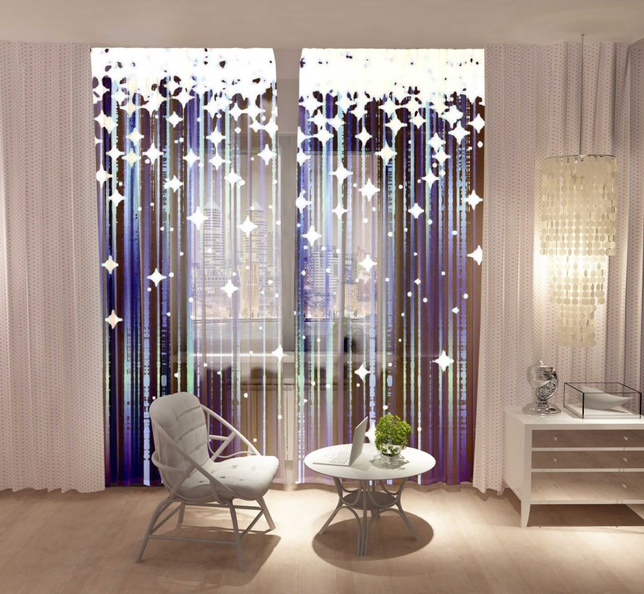 Тюль в гостиную в современном