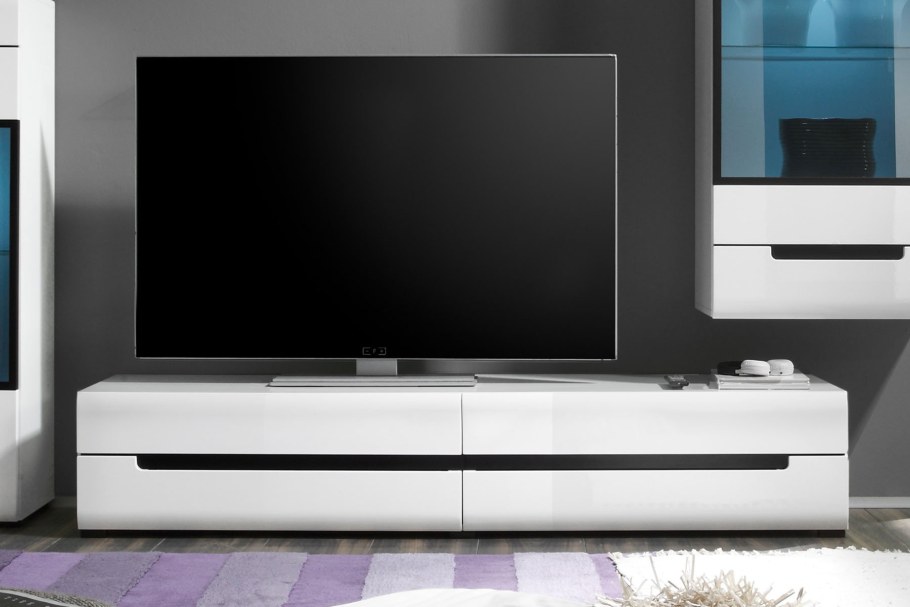 Тумба ТВ Тип 1 «Diamond» (белый глянец)