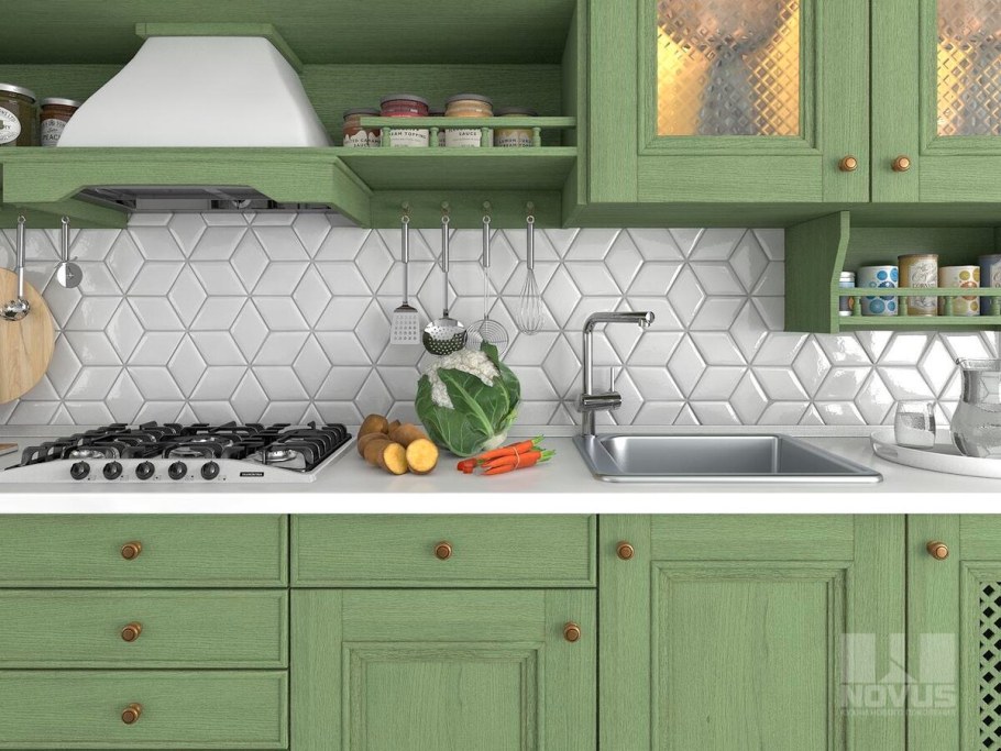 Керама Марацци зеленая плитка кабанчик