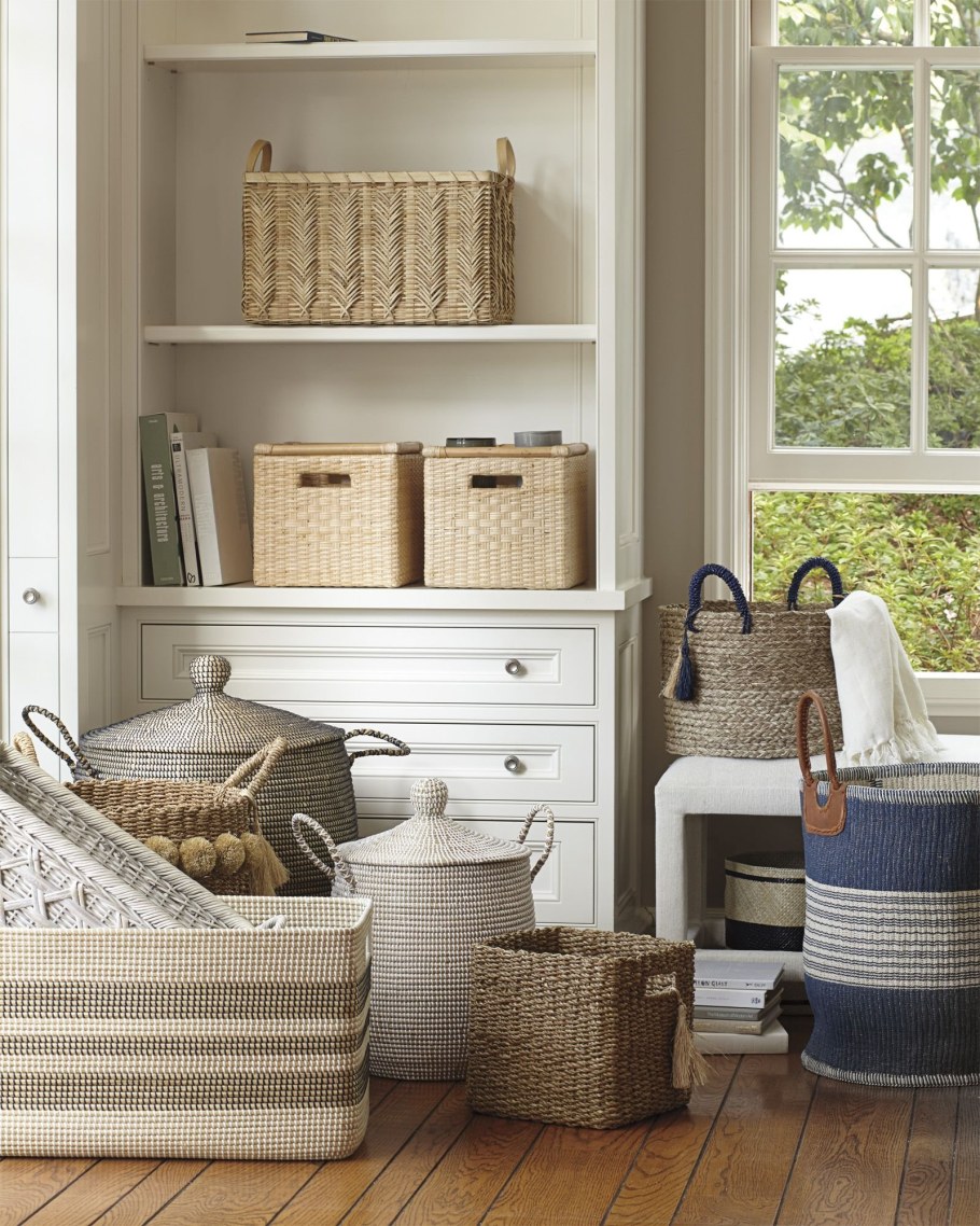 Плетеные корзины в интерьере