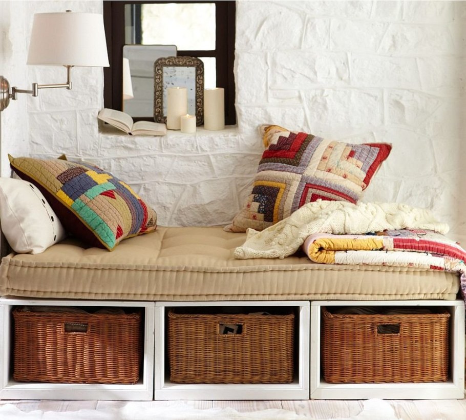 Плетеные корзины в интерьере