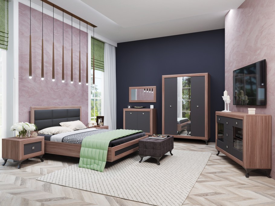 Спальный гарнитур Парма Кураж ясень шимо