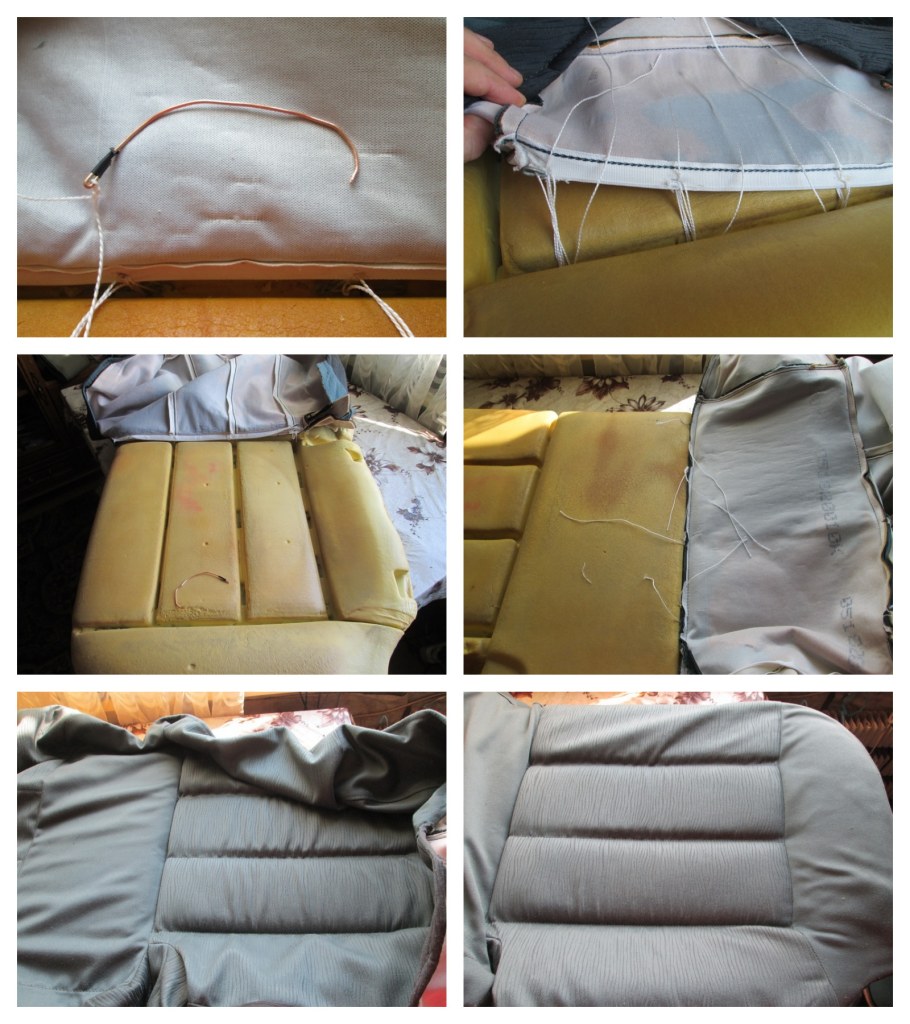 Перетяжка дивана с задней стороны