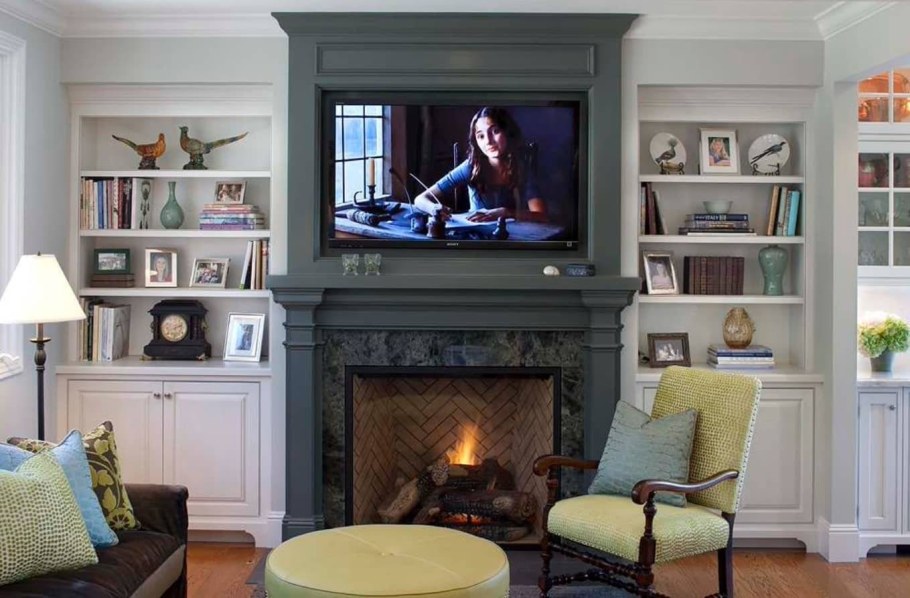 Интерьер камина в гостиной