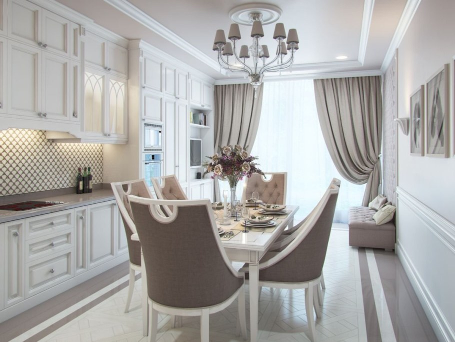 Белая кухня Неоклассика 2022