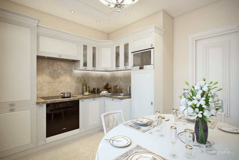 Кухни Неоклассика светлые 2021