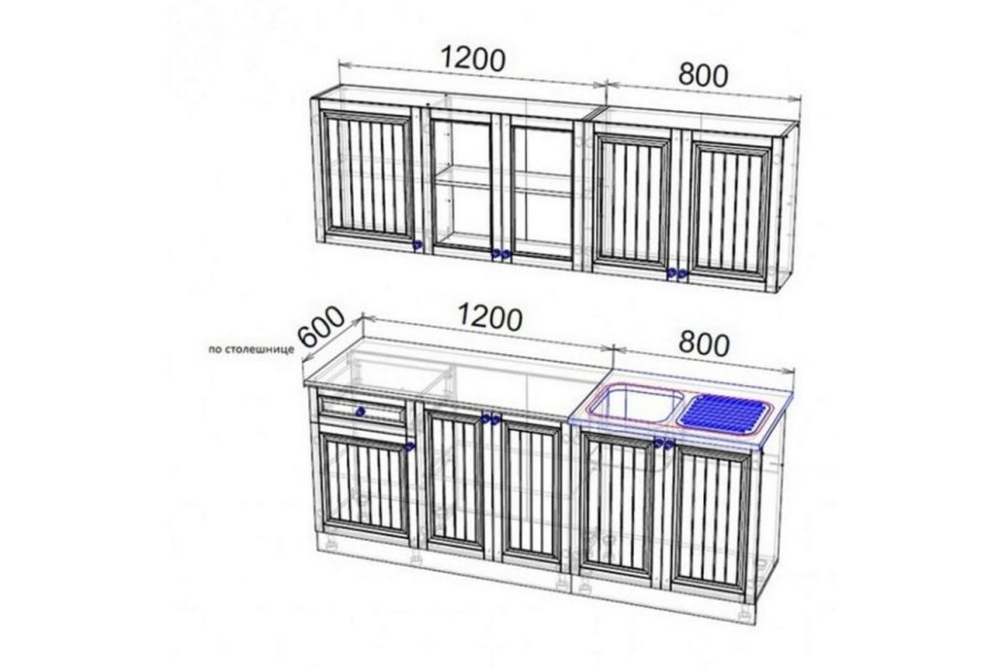 Кухня Хозяюшка 2м фисташка