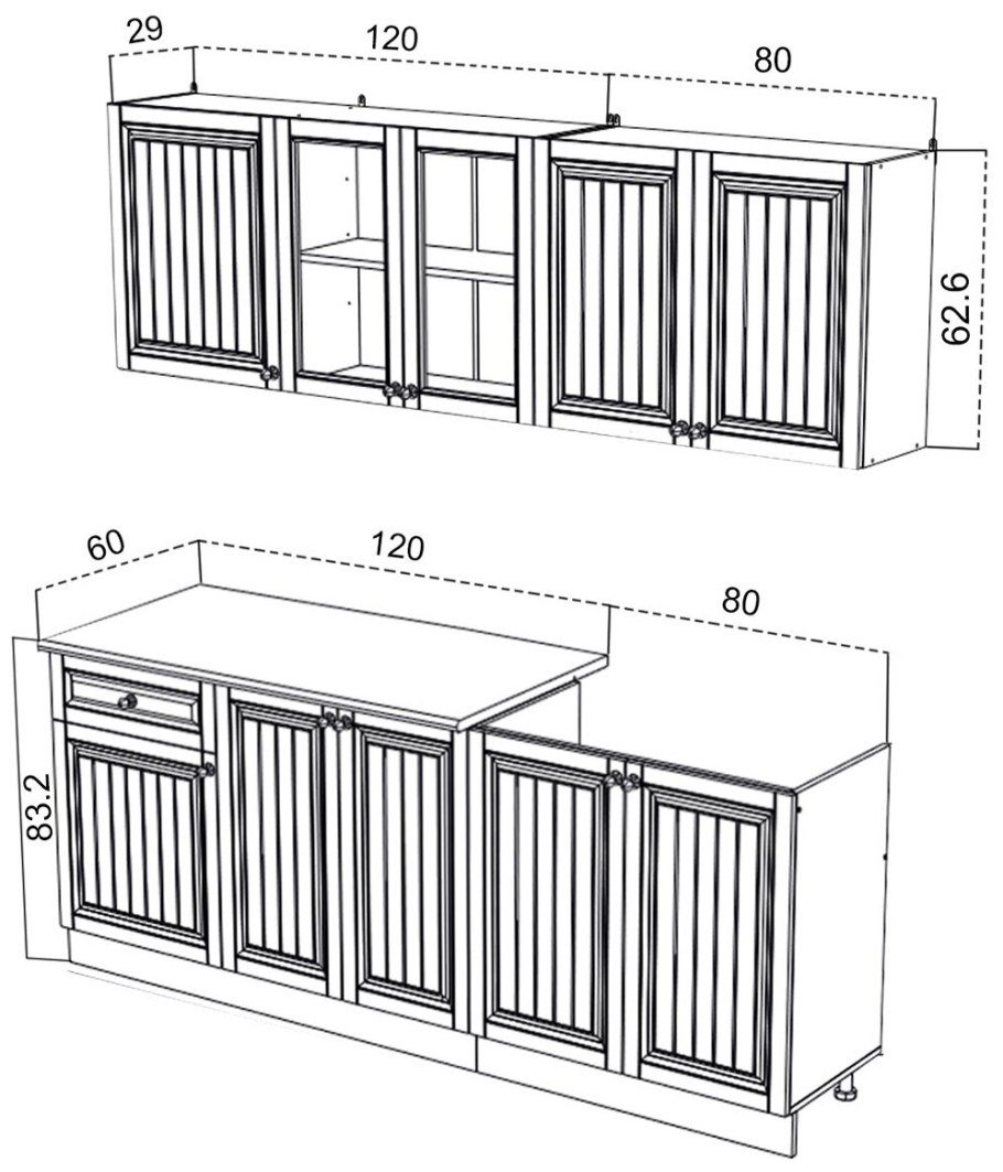 Кухня Хозяюшка 2.0 м фисташка