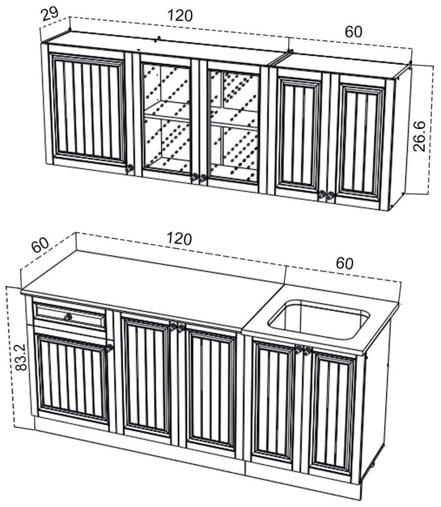 Кухня Хозяюшка 1,8 Мускат