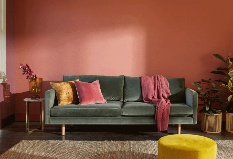 Терракотовый и зеленый в интерьере