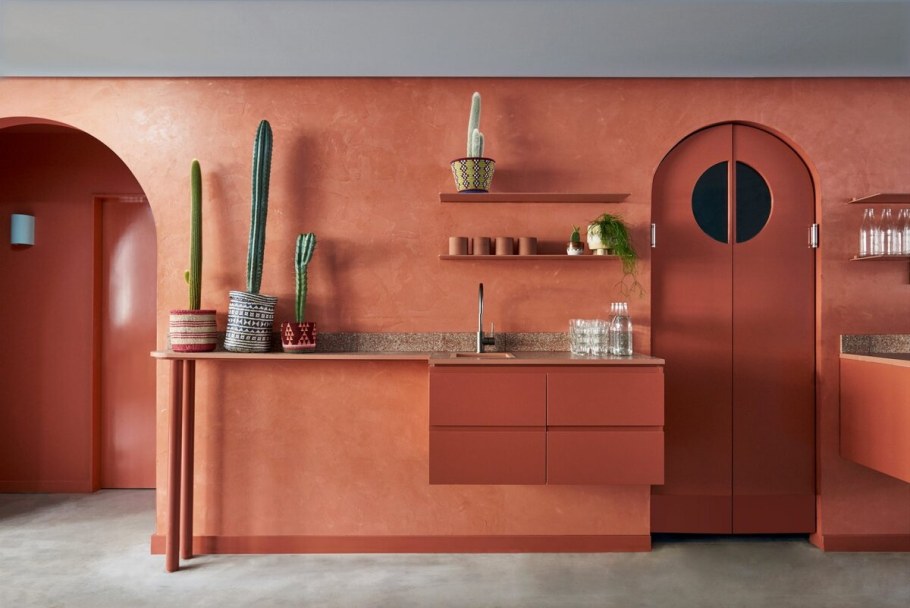 Терракотовый кухонный гарнитур
