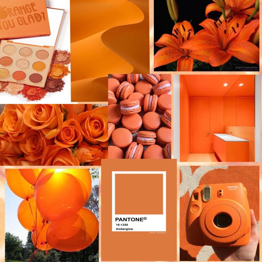 Оранжевый пантон коллаж