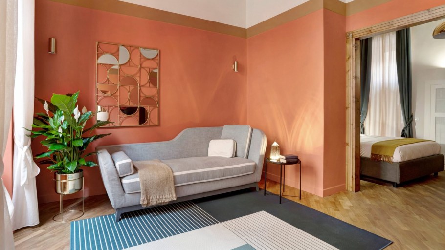 Терракотовые стены в интерьере