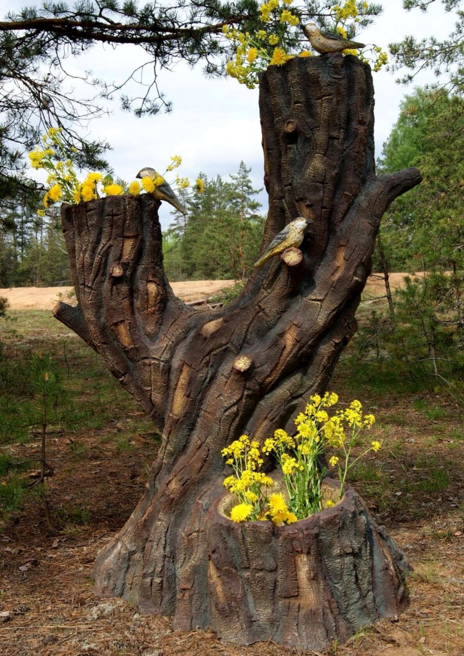 Декор из ствола дерева