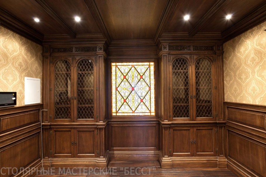 Отделка кабинета деревом