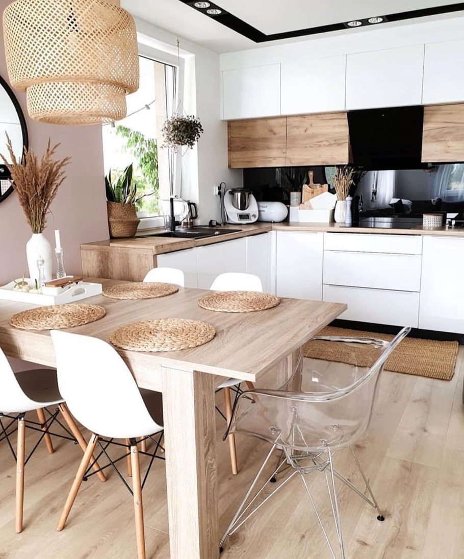 Современный интерьер кухни столовой