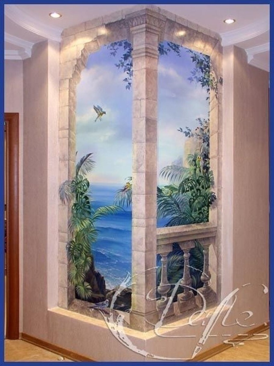 Роспись стен обманка
