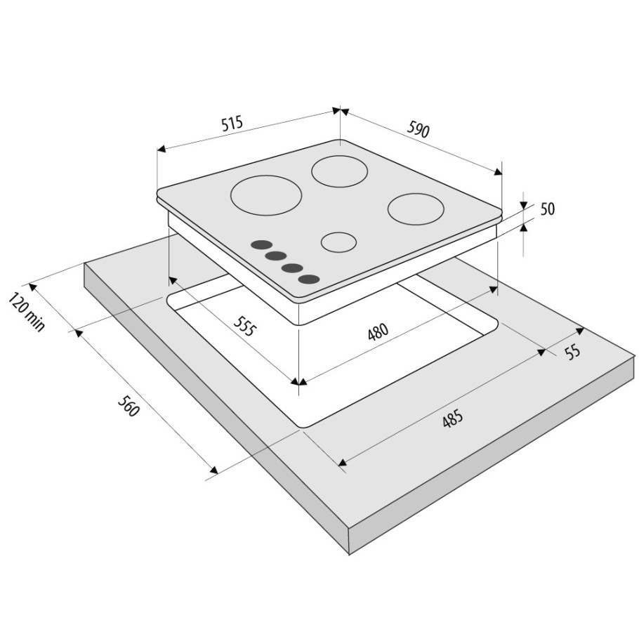 Газовая варочная панель Krona calore 60 IX