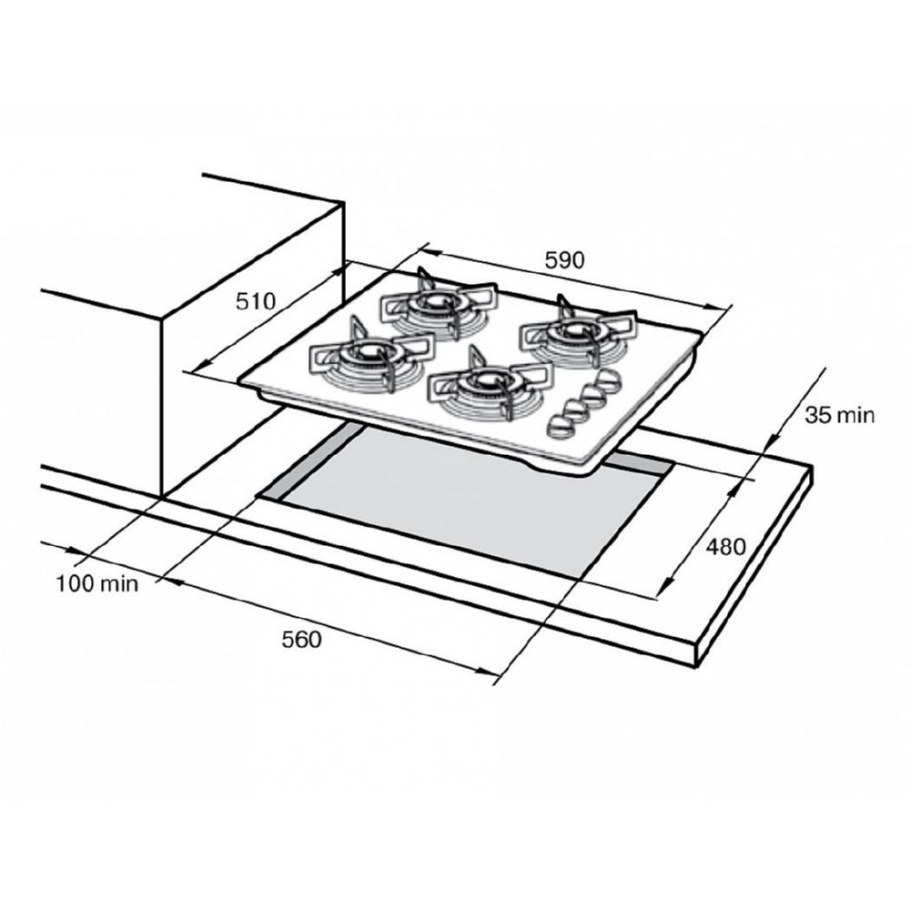 Встраиваемая газовая варочная панель Delonghi