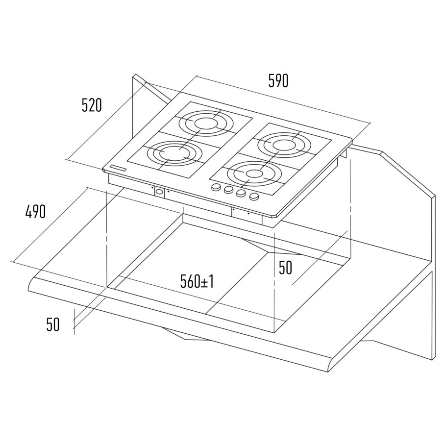 Газовая варочная панель Kuppersberg TG 69 B