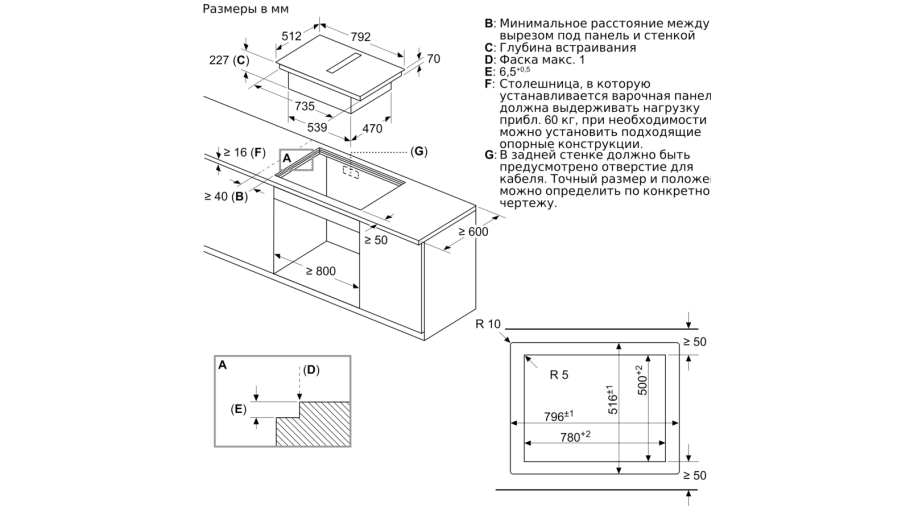 Варочная панель Bosch с вытяжкой pxx821d66e