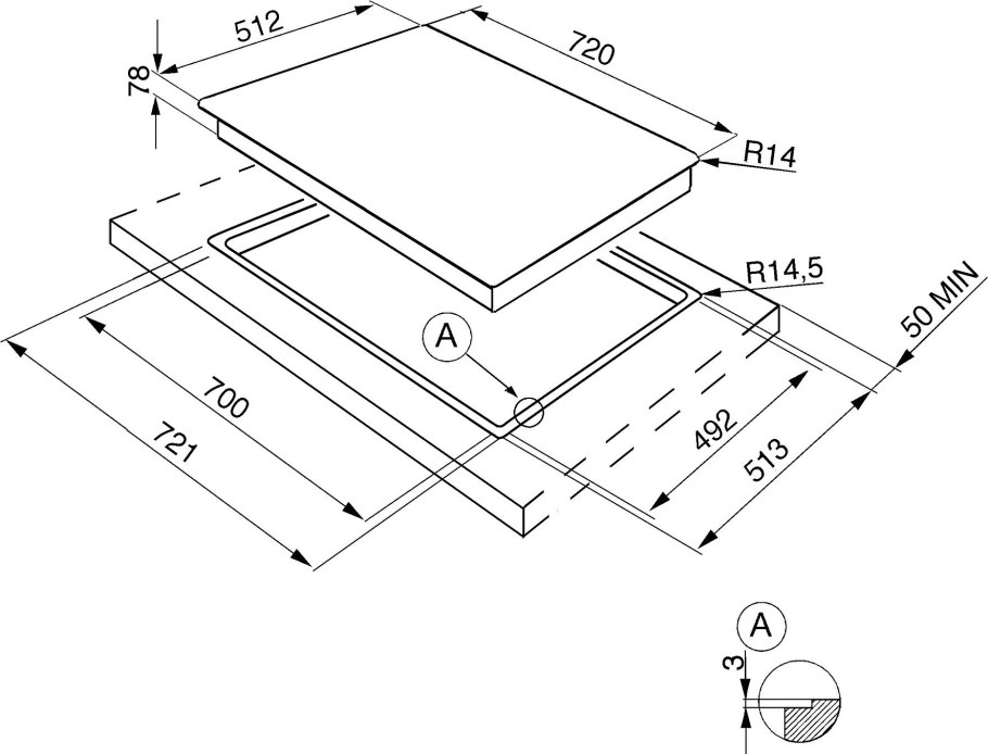 Варочная панель Smeg pv163s2 схема встраивания