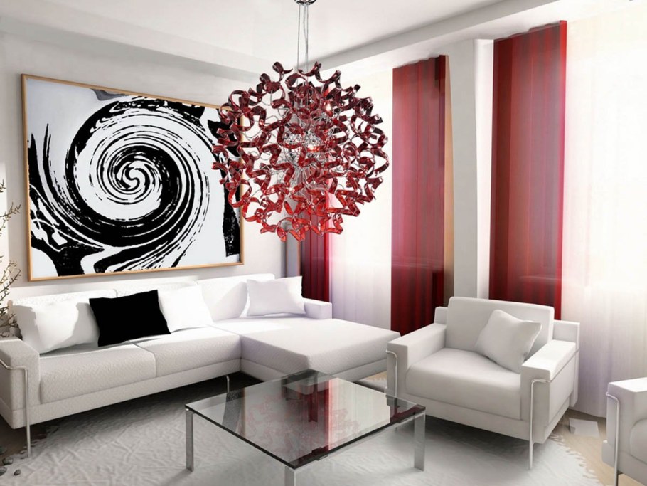 Шторы в белую комнату в современном стиле