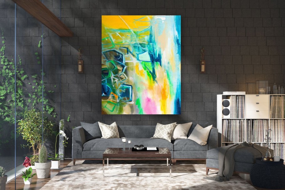 Абстрактное панно в интерьере