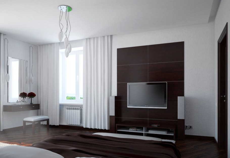 Спальня с двумя окнами